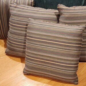 Bassett Set Of TWO Colorful Striped Couch/Chair Accent Pillows